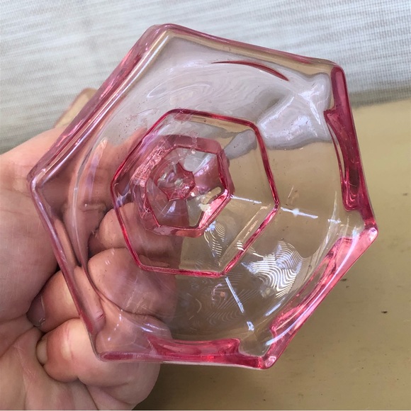 Set Of Two Romantic Pink Glass Candlesticks Candle Holders Cottagecore - Picture 2 of 9